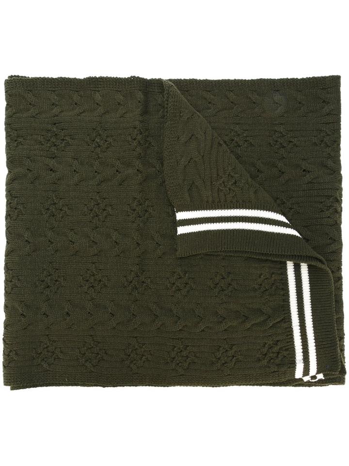Comme Des Garçons Shirt Striped Scarf, Men's, Green, Acrylic