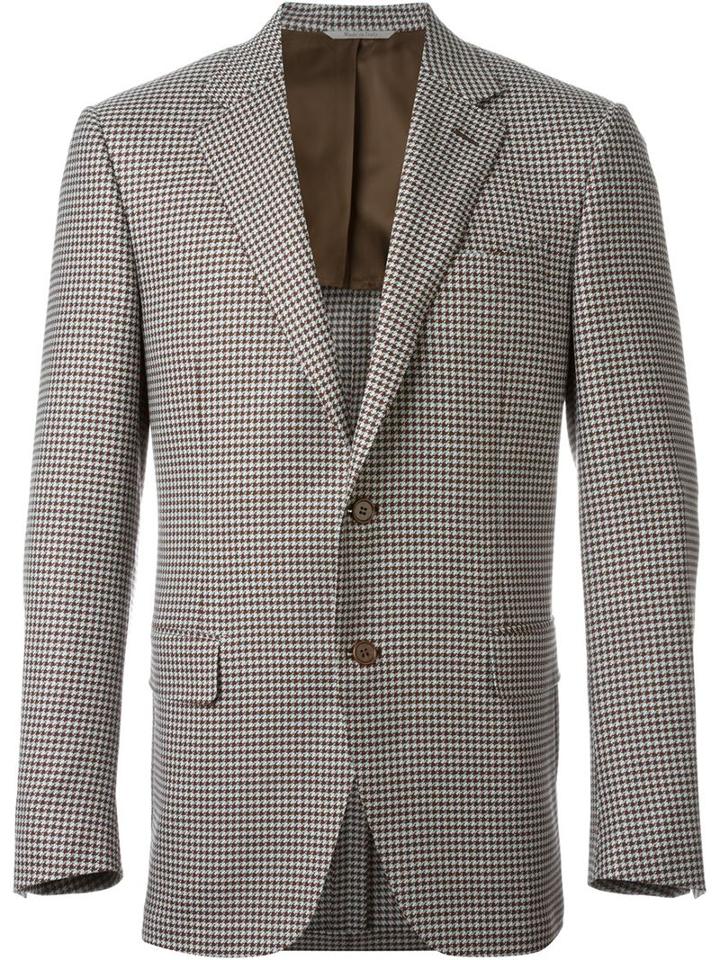 Canali Houndstooth Print Blazer
