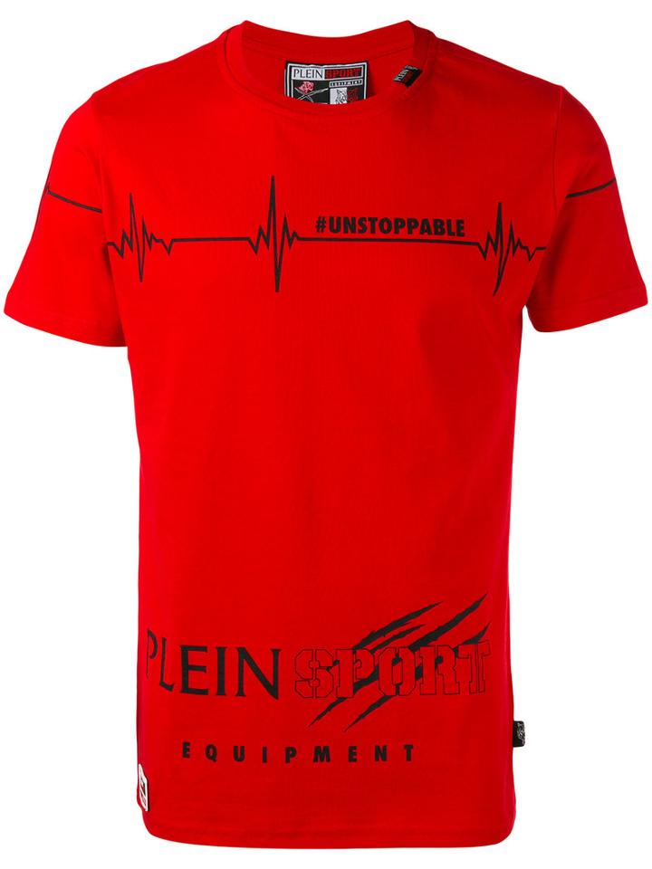 Plein Sport 'unstoppable' Print T-shirt, Men's, Size: Medium, Red