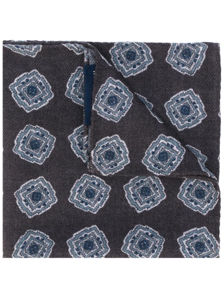 Lardini Square Print Pocket Square - Brown