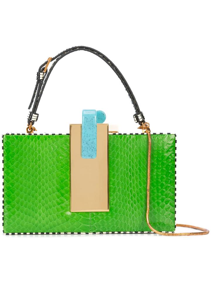 Tonya Hawkes Side Print Clutch - Green