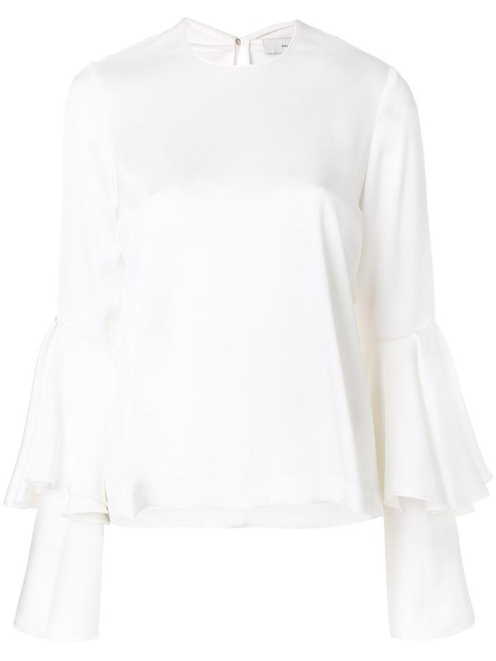 Galvan - Flared Layered Longsleeved Blouse - Women - Polyester/triacetate - 36, White, Polyester/triacetate