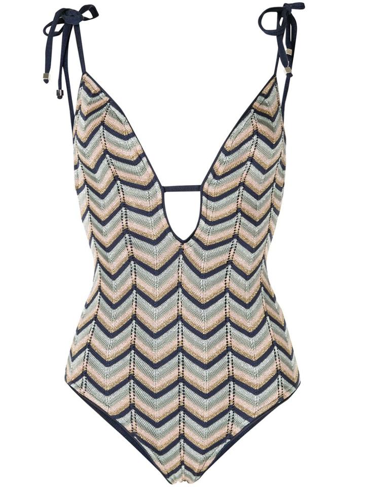 Suboo Bella Zig-zag Knitted Swimsuit - Multicolour