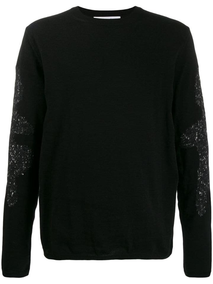 Comme Des Garçons Shirt Contrast Knit Sweater - Black