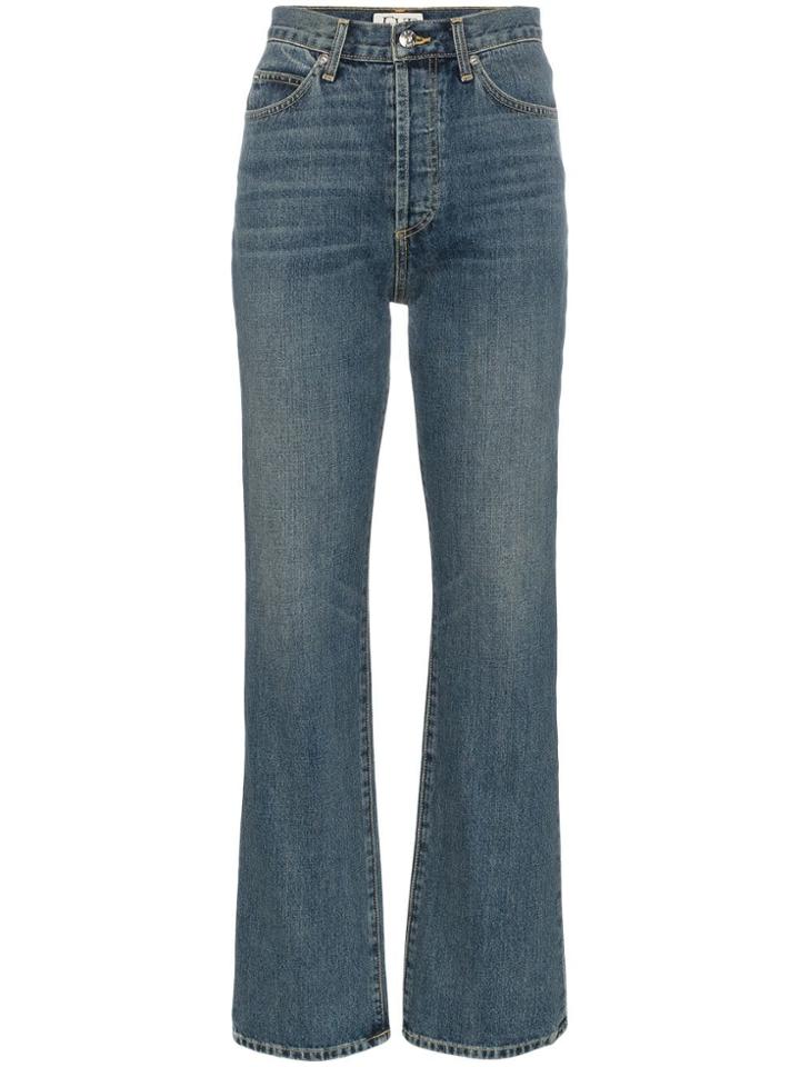 Eve Denim Juliette High Waisted Straight Leg Cotton Jeans - Blue