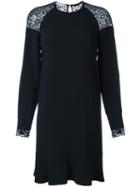 Stella Mccartney Lace Panel Dress, Women's, Size: 42, Blue, Viscose/acetate/spandex/elastane/cotton