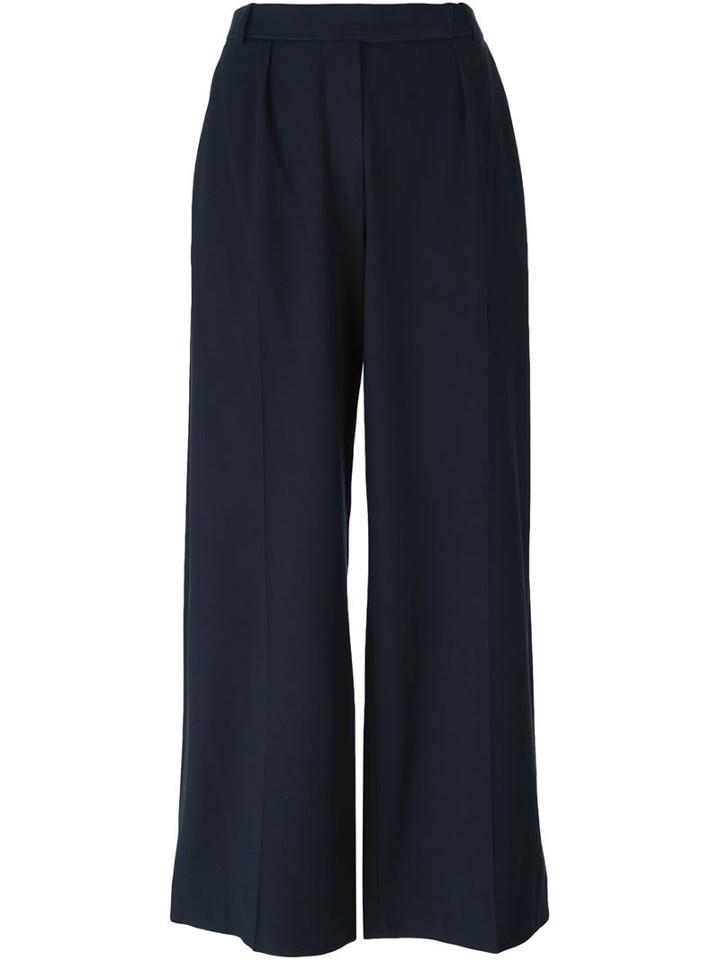Carven Wide Leg Trousers, Women's, Size: 38, Blue, Spandex/elastane/acetate/viscose/virgin Wool
