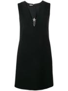 Miu Miu Embellished Cady Mini Dress - Black