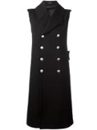 Alexander Mcqueen - Double Breasted Sleeveless Coat - Men - Viscose/virgin Wool - 48, Black, Viscose/virgin Wool