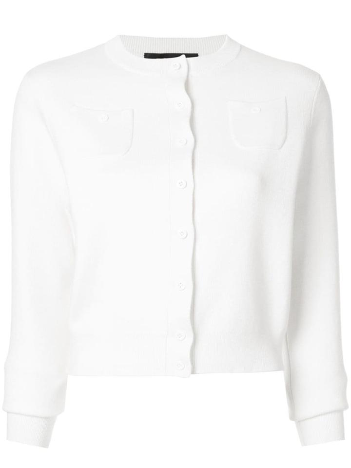 Caban Classic Slim-fit Cardigan - White