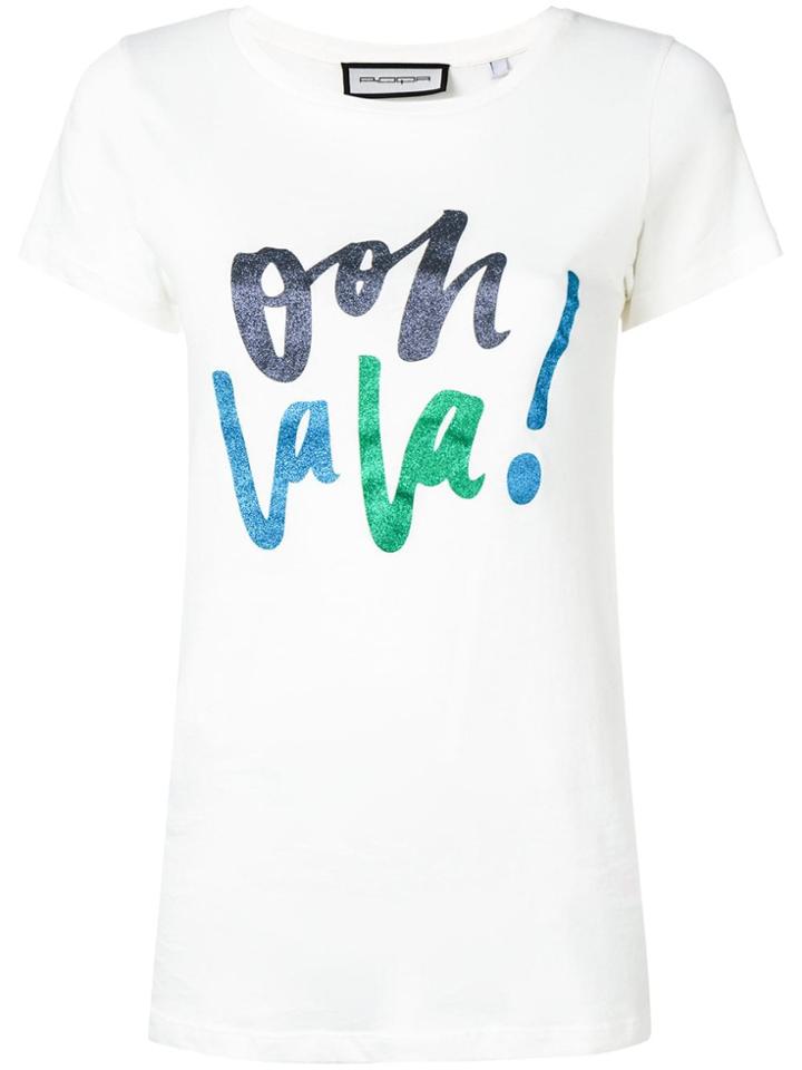 Roqa Slogan Print T-shirt - White