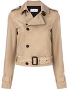 Saint Laurent Cropped Trench Jacket - Nude & Neutrals