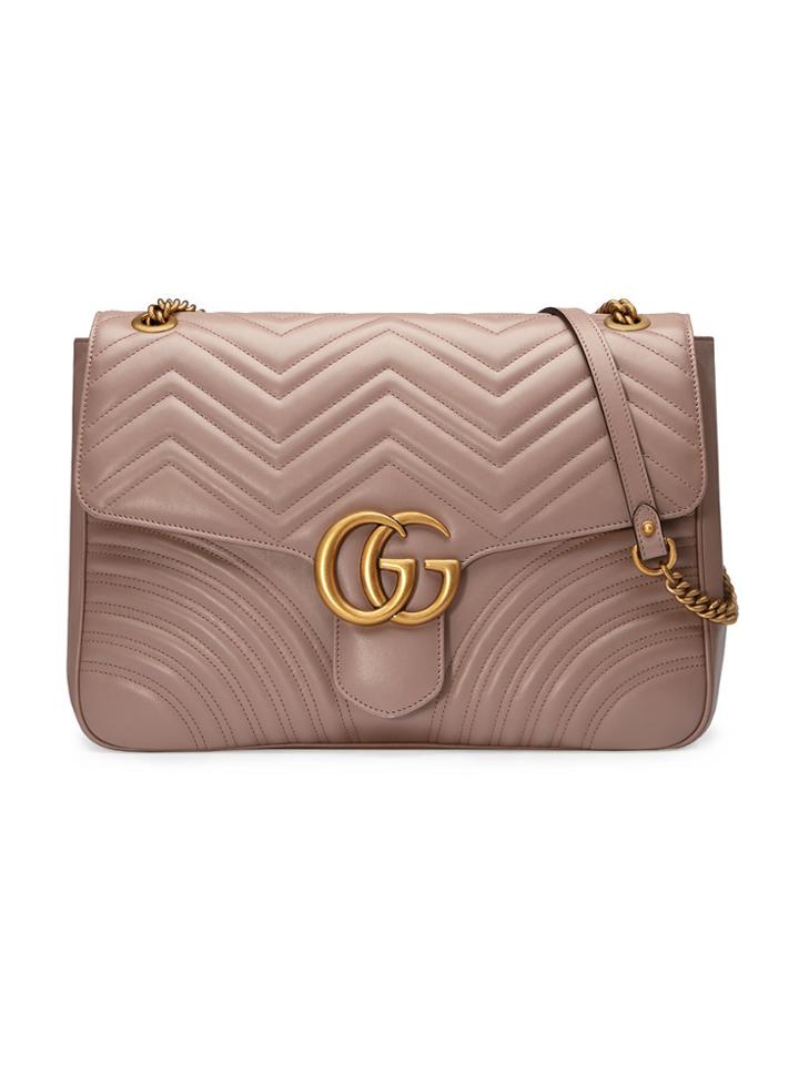 Gucci Gg Marmont Large Shoulder Bag - Pink & Purple