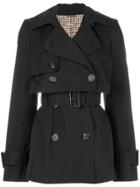 Alexander Mcqueen Short Belted Trench Coat - Black