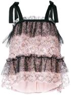 Philosophy Di Lorenzo Serafini Contrast Panel Lace Top - Pink & Purple