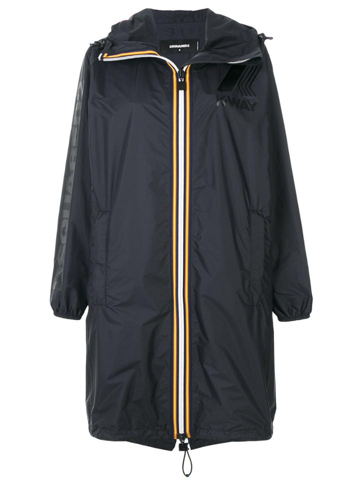 Dsquared2 Dsquared2 X K-way Contrast Panel Wind Breaker Coat - Blue