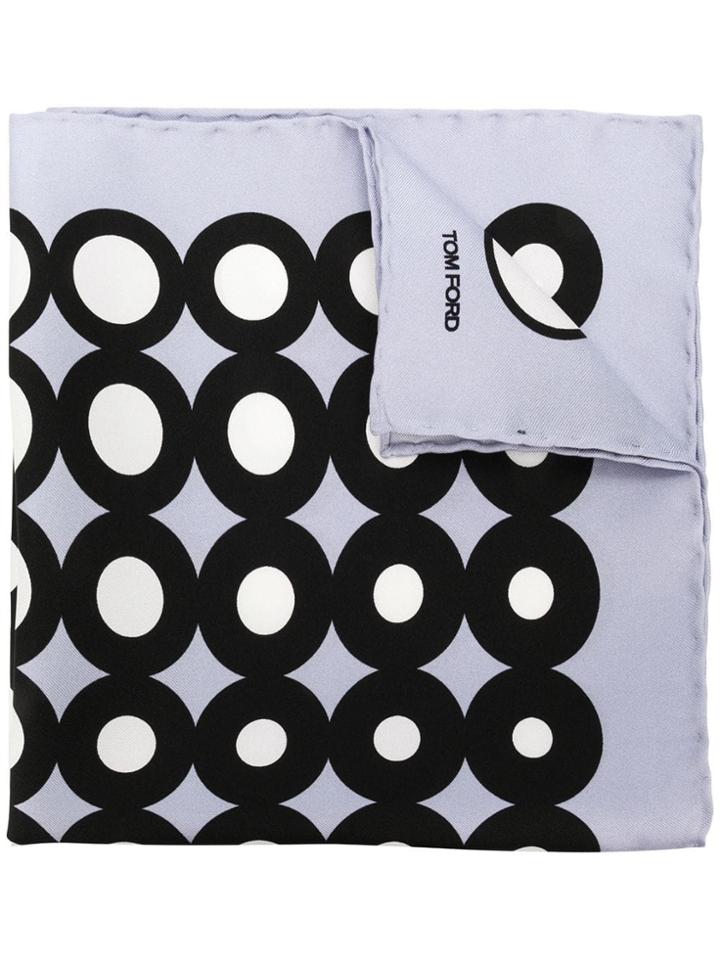 Tom Ford Printed Pocket Square - Blue