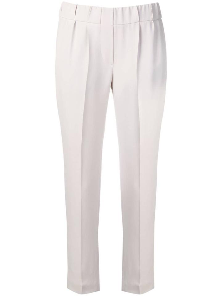 Brunello Cucinelli Tapered Elasticated Trousers - Neutrals