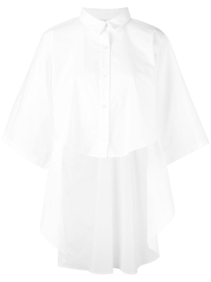 Lucio Vanotti - High Low Shirt - Women - Cotton/spandex/elastane - 2, White, Cotton/spandex/elastane
