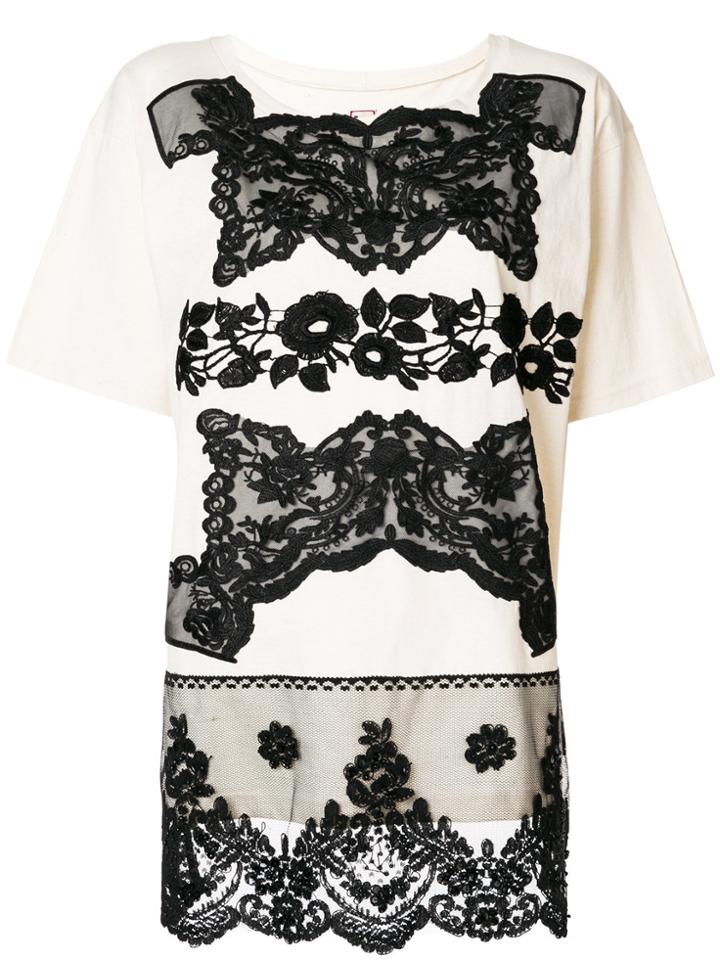 Antonio Marras Lace-embroidered T-shirt - Nude & Neutrals
