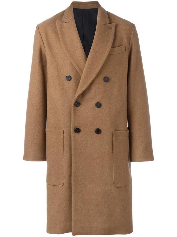 Ami Alexandre Mattiussi Oversized Double Breasted Coat, Men's, Size: 46, Nude/neutrals, Wool/polyamide/cotton/acetate