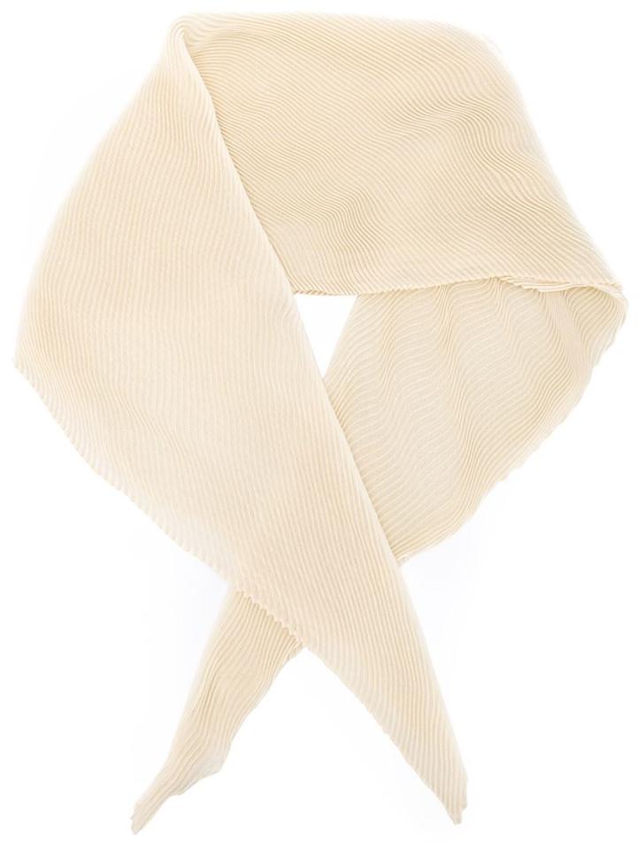 Agnona Pleated Scarf, Women's, Nude/neutrals, Silk/cashmere