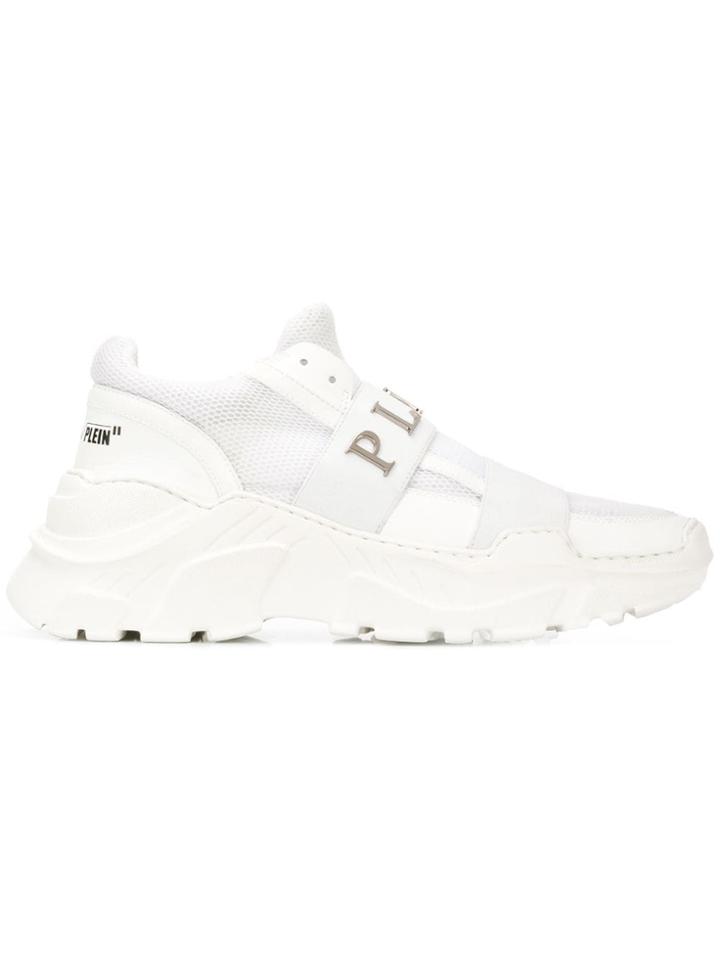 Philipp Plein Logo Strap Running Sneakers - White