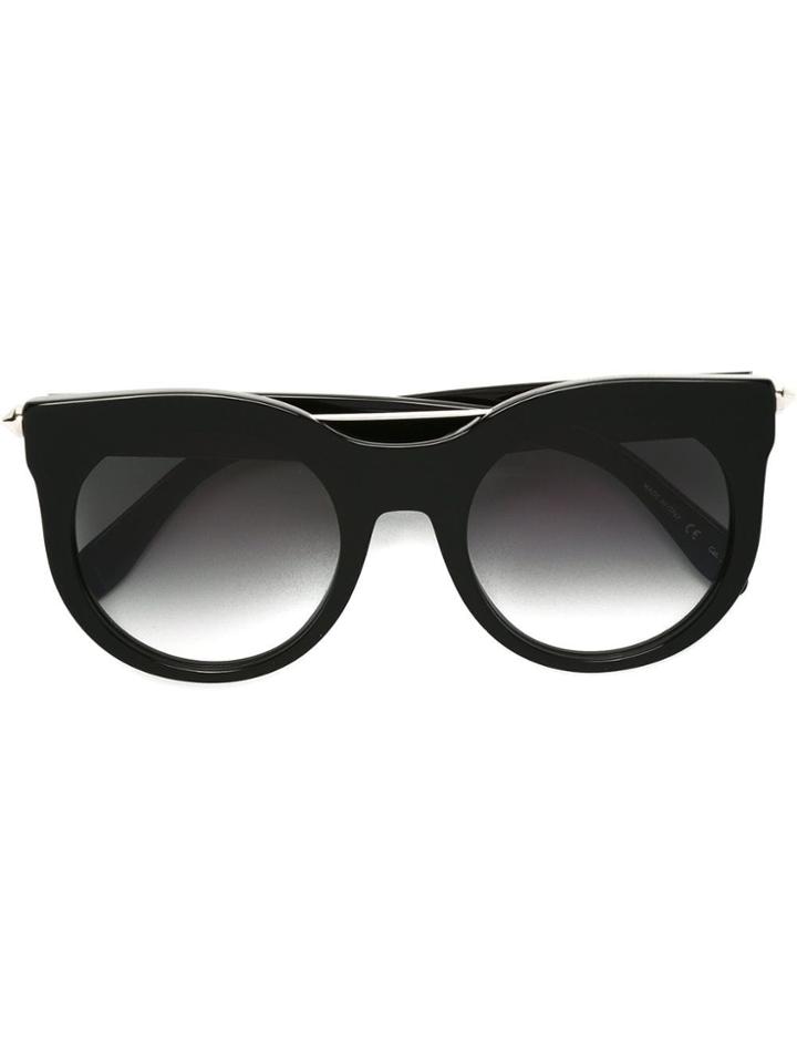 Alexander Mcqueen Eyewea Round Frame Sunglasses - Black