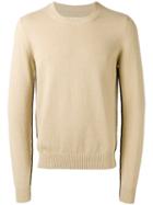 Maison Margiela Contrast Trim Knitted Jumper, Men's, Size: Medium, Nude/neutrals, Cotton