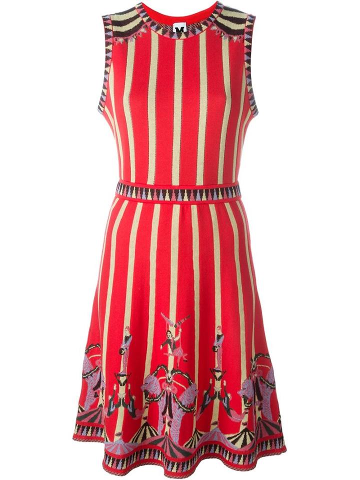 M Missoni Intarsia Knit Dress, Women's, Size: 44, Red, Cotton/polyamide/polyester