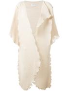 Kotohayokozawa - Pleated Open Coat - Women - Polyester - M, Women's, Brown, Polyester