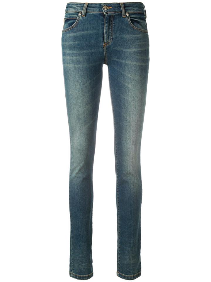 Versace Collection Embellished V Jeans - Blue