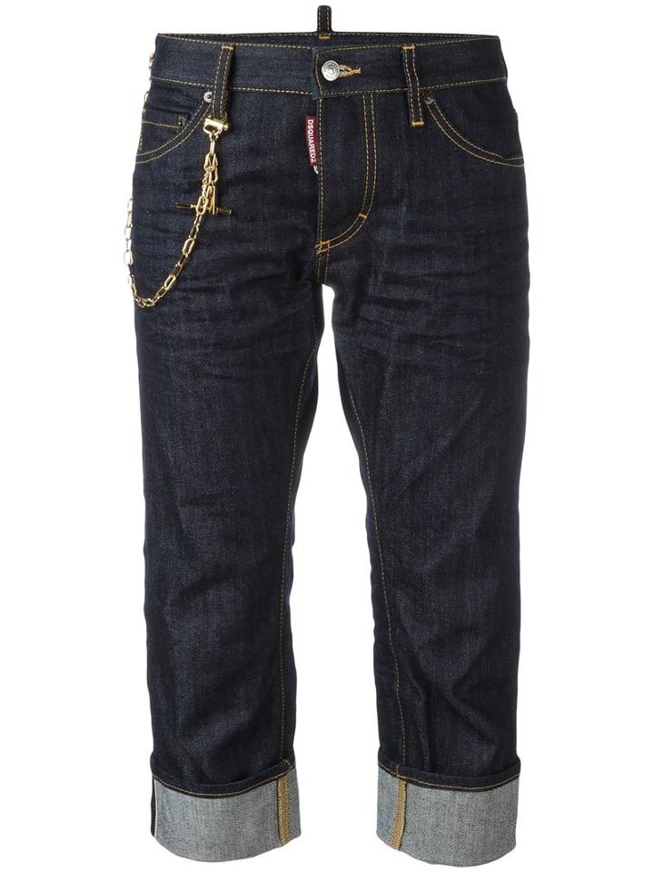 Dsquared2 Boyfriend Cropped Jeans, Women's, Size: 36, Blue, Cotton