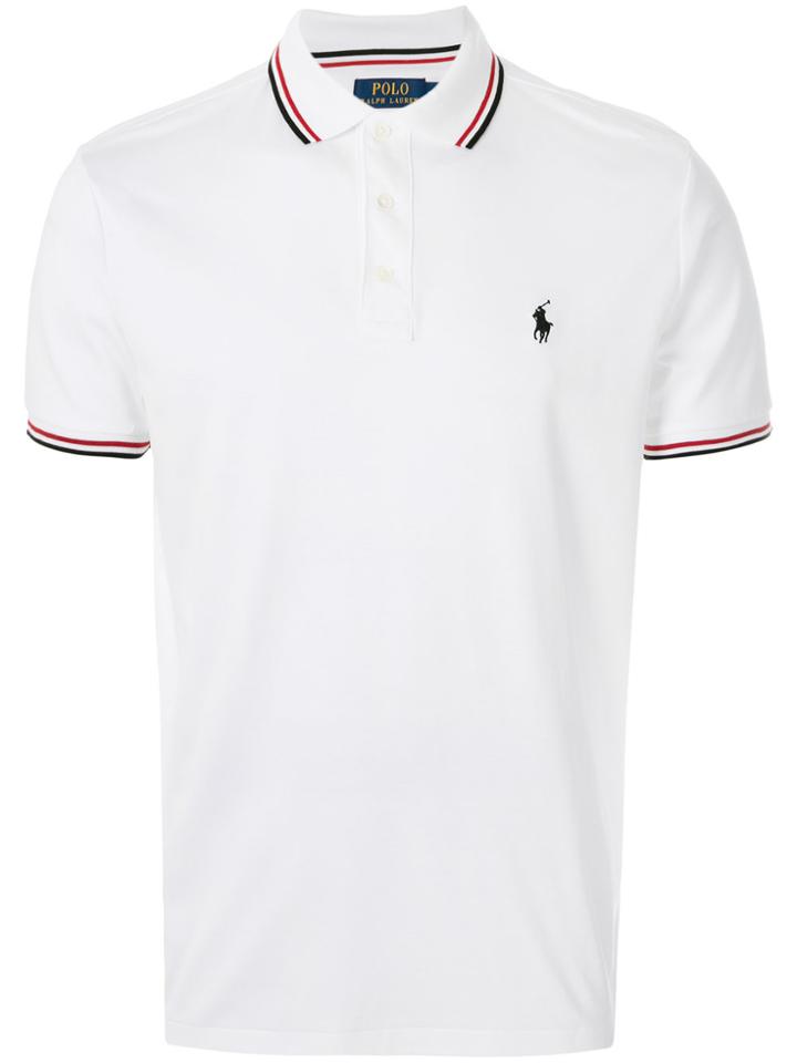 Polo Ralph Lauren Striped Tipped Polo Shirt - White
