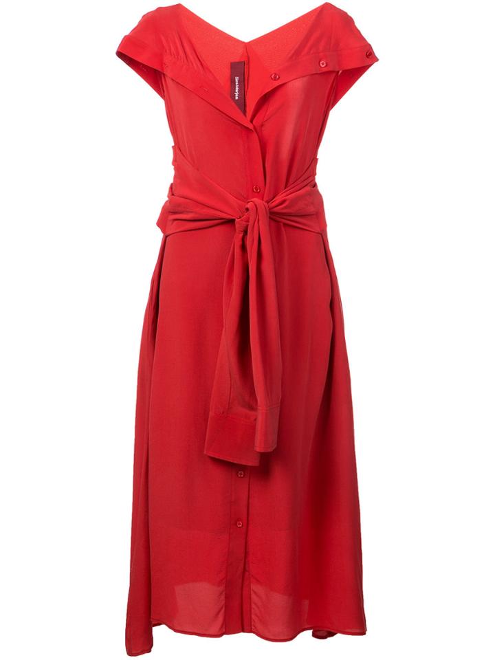 Sies Marjan Waist-tied Midi Dress - Red