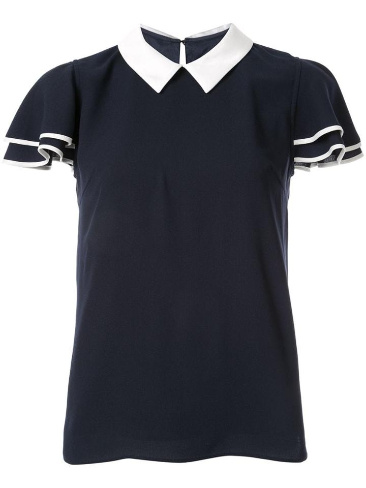 Guild Prime Ruffled Sleeve Top - Blue