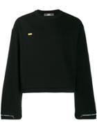 Wwwm Oversized Cropped Sweatshirt - Black