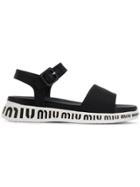 Miu Miu Branded Sole Sandals - Black