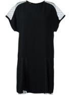 Red Valentino Sheer Shoulder Shift Dress, Women's, Size: 44, Black, Polyamide/polyester/acetate/viscose