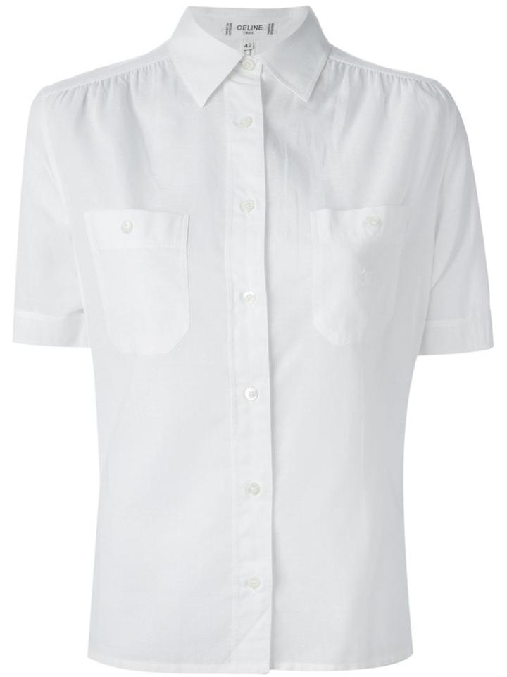 Céline Vintage Chest Pocket Shirt, Women's, Size: 42, White