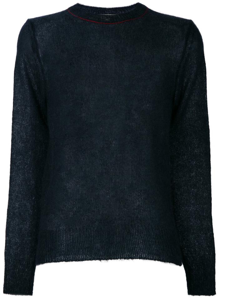 Marni Contrast Trim Jumper - Blue