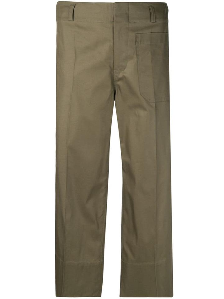 Sofie D'hoore Cropped Wide Leg Trousers - Green