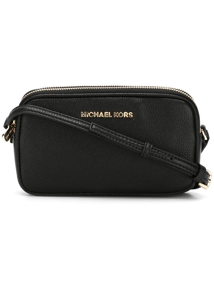 Michael Michael Kors Zipped Crossbody Bag, Women's, Black, Leather
