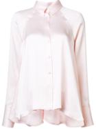 Rosie Assoulin Satin Button Down Shirt, Women's, Size: Medium, Pink/purple, Silk