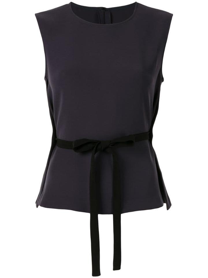 Knott Belted Blouse - Blue