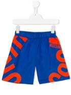 Moschino Kids Logo Print Shorts, Boy's, Size: 10 Yrs, Blue