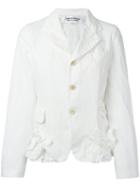 Comme Des Garçons Comme Des Garçons - Ruffled Detail Blazer - Women - Polyester - S, Women's, White, Polyester