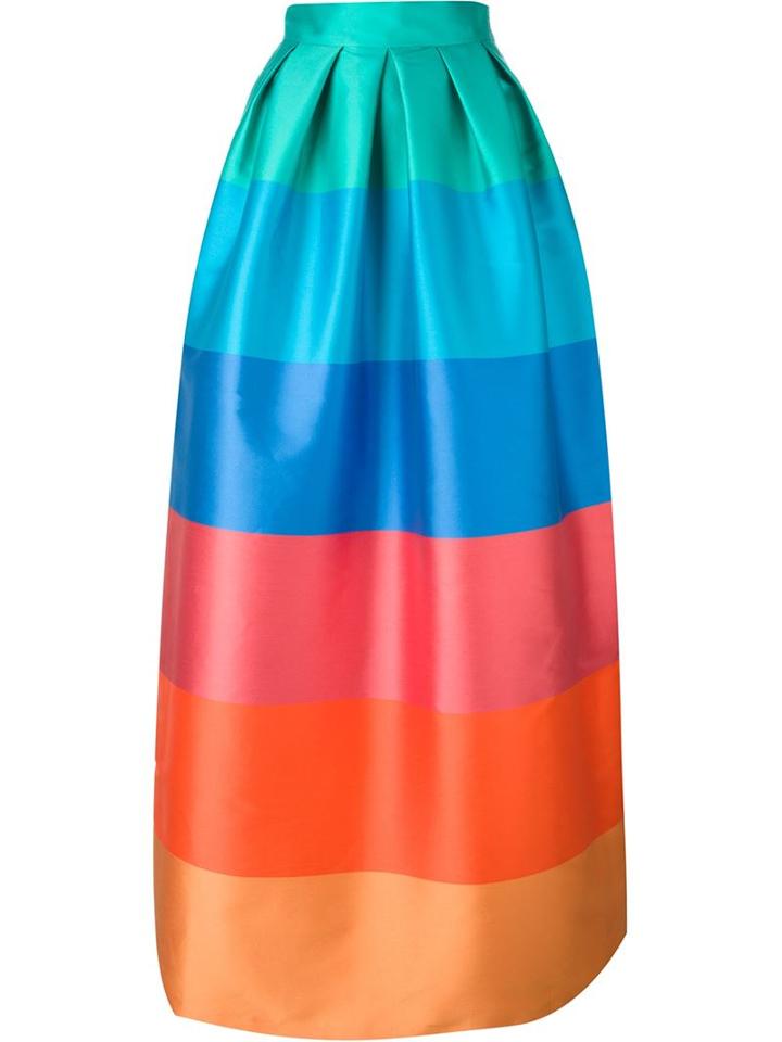 Daizy Shely Striped Pleated Maxi Skirt