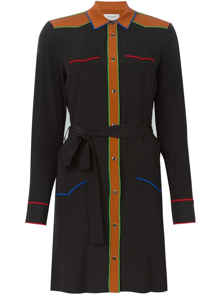 Coach Contrasting Trim Shirt Dress