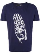 Love Moschino - Hand Print T-shirt - Men - Cotton - S, Blue, Cotton